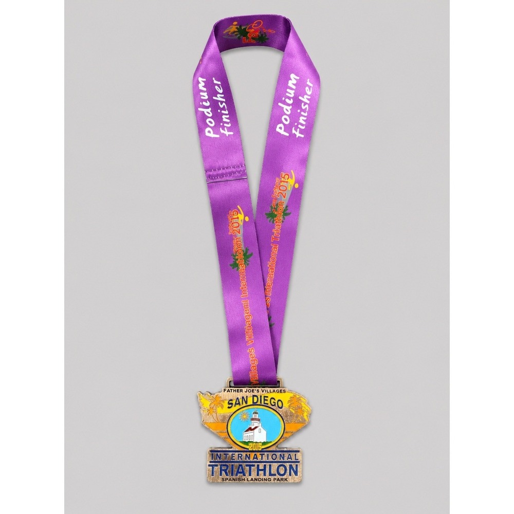 '15 Father Joes Villages San Diego International Triathlon Podium Finisher Medal